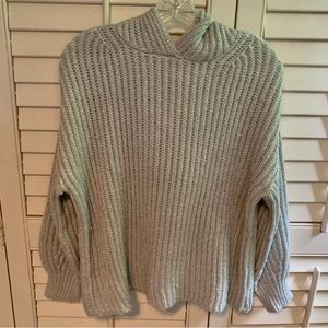 Soft, cozy Lou & Grey pale gray hooded sweater in new condition.